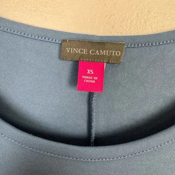 Vince Camuto | Solid Blue Hi-Low Sleeveless Comfortable Casual Midi Tank Dress - Picture 7 of 8